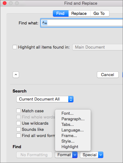 search command add in microsoft word for mac